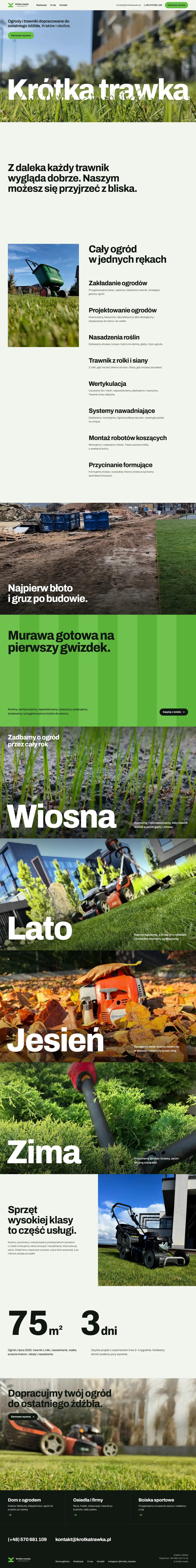 Cała strona główna Krótkiej trawki w wersji na komputer