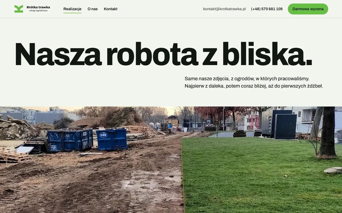 Podstrona Realizacje Krótkiej trawki