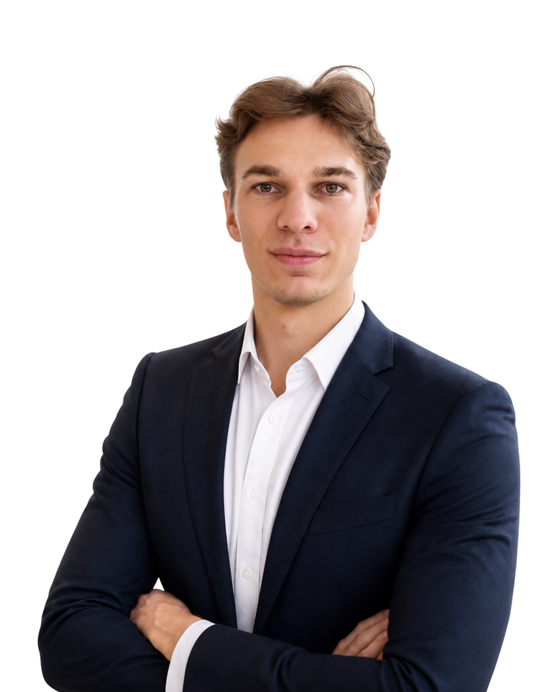 Portret Kuby w granatowej marynarce